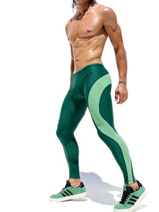 Rufskin Other - Men's Green Colorblock Athletic Jogger Tights